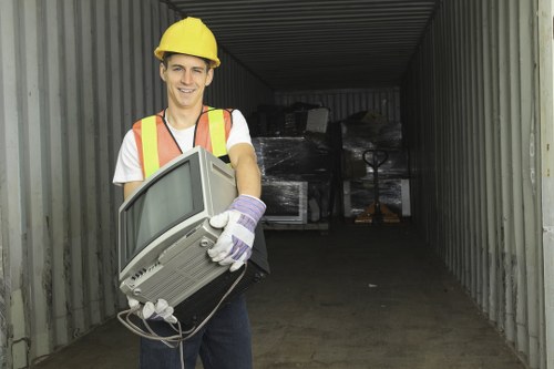 Employees participating in Ealing waste management program